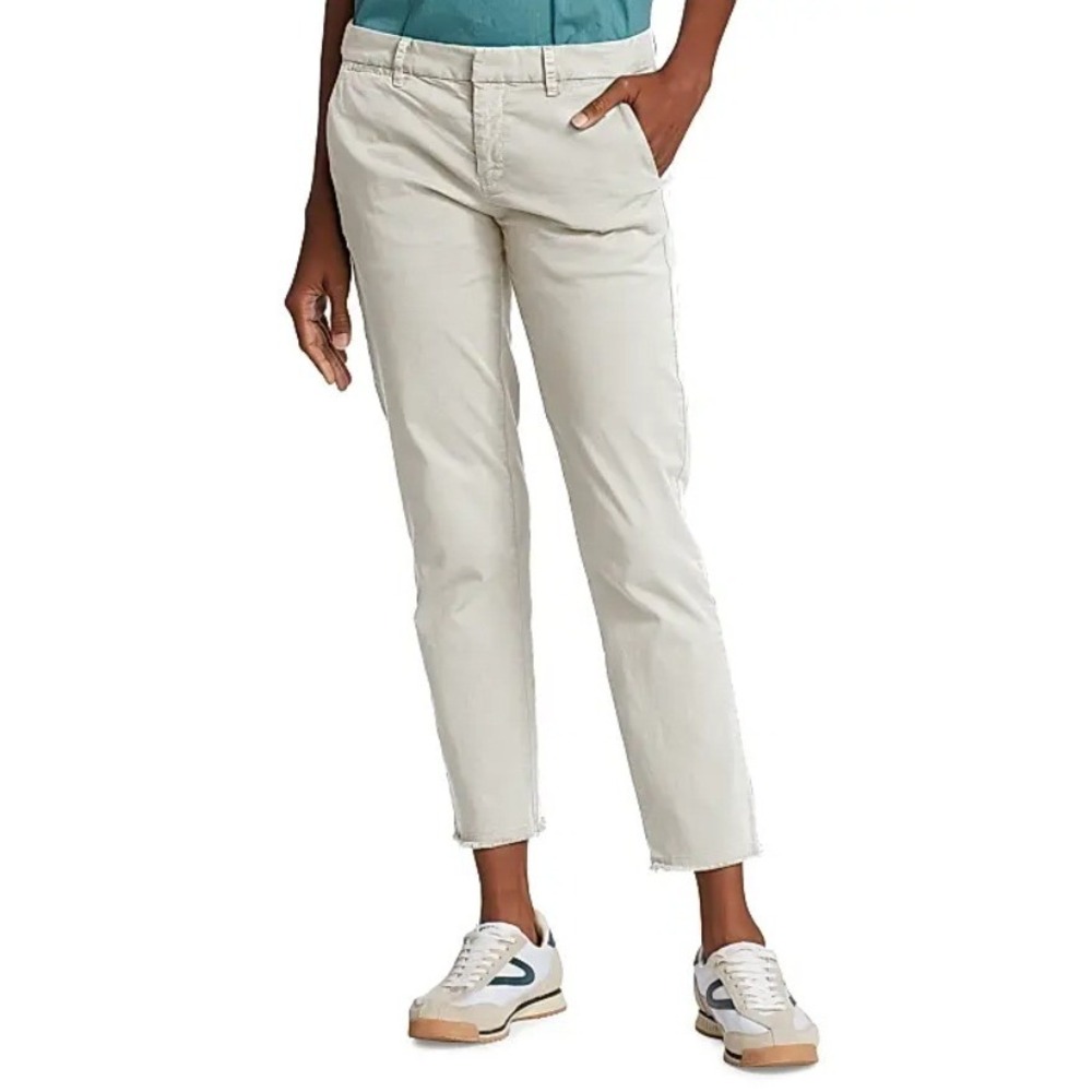 NILI LOTAN East Hampton‎ Ankle-Crop Pants In Eggshell White Women Size 4 Raw Hem